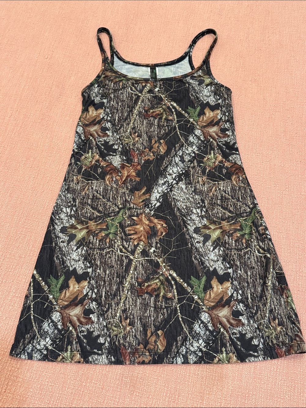 Wm’s med Camouflage Print Midi Tank stretchy slip Dress